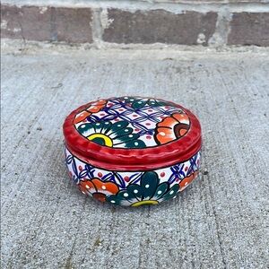 Mexican‎ Pottery Colorful Bowl Trinket Dish Talavera Clay